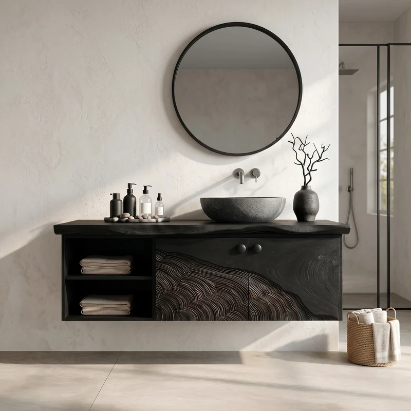 Rustic Wood Vanity Luxury Ensuite Bathroom SILDTTRBRV191