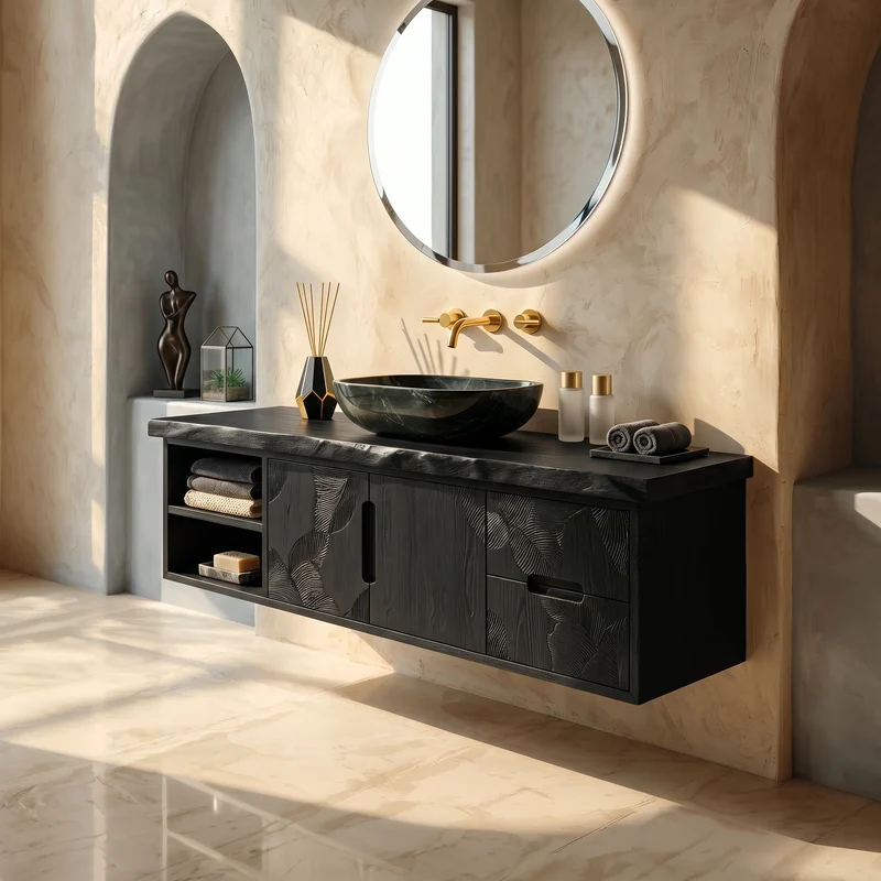 Modern Live Edge Bath Cabinet Garden Retreat SILDTTRBRV187