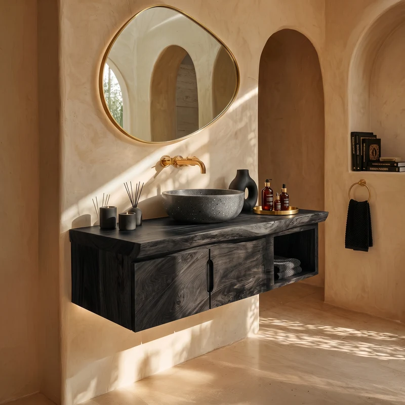 Organic Storage Bathroom Cabinet Modern Ensuite SILDTTRBRV185