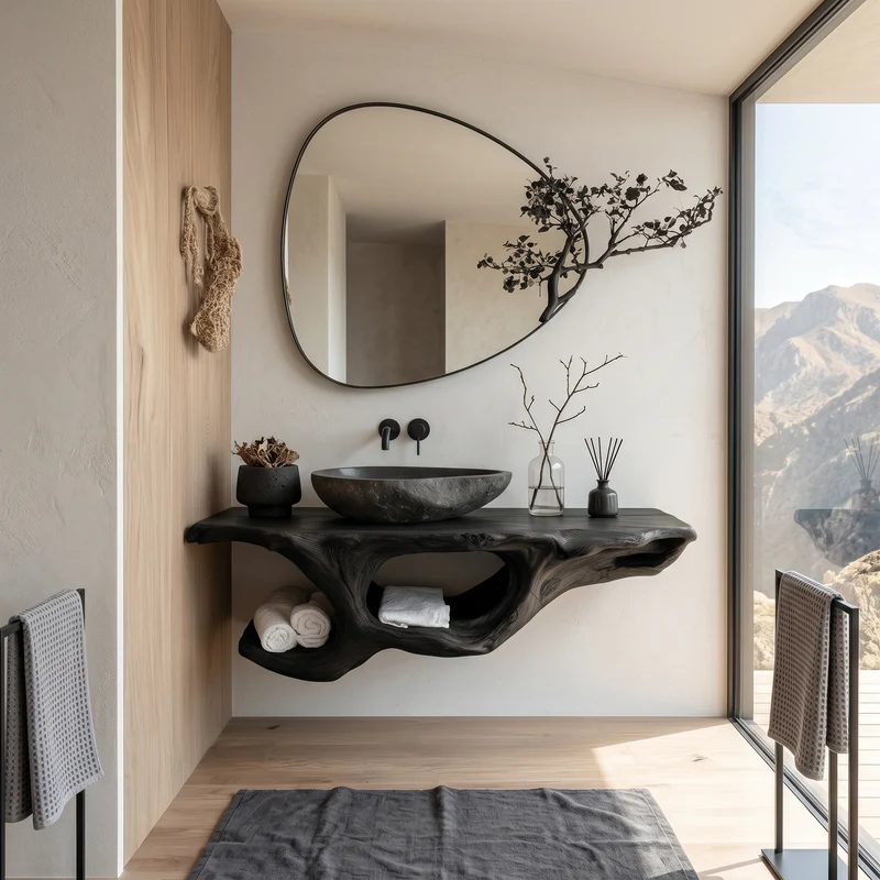 Organic Live Edge Floating Vanity Spa Retreat SILDTTRBRV178