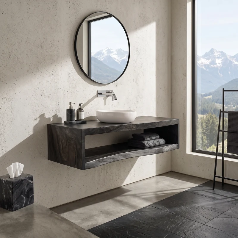 Contemporary Wood Bathroom Cabinet Tropical Villa SILDTTRBRV179