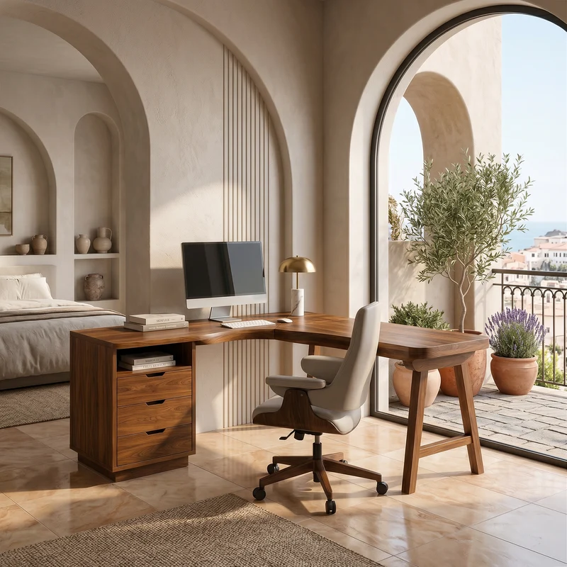 Organic Executive Desk Bedroom Workspace SILDTTRDE038