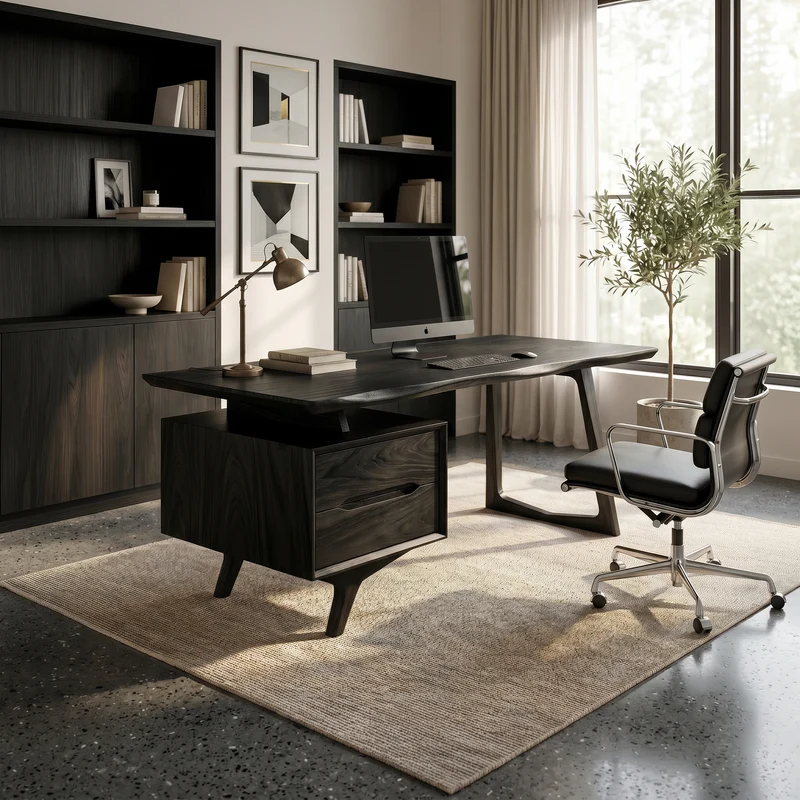 Contemporary Dual Pedestal Executive Desk Luxury Office SILDTTRDE037