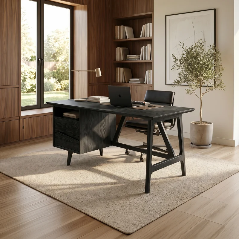 Luxury Live Edge Executive Desk Coastal Workspace SILDTTRDE036