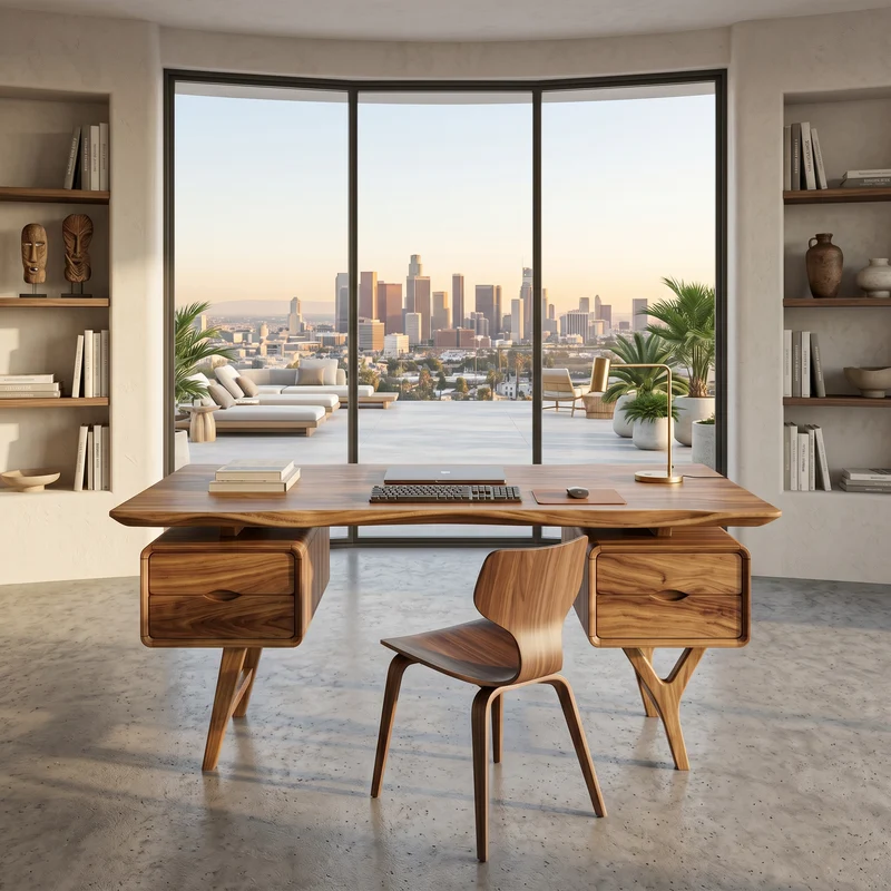 Organic Live Edge Executive Desk Coastal Office SILDTTRDE032