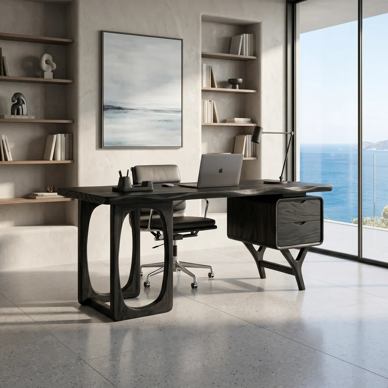 Organic Dual Pedestal Executive Desk Luxury Office SILDTTRDE030
