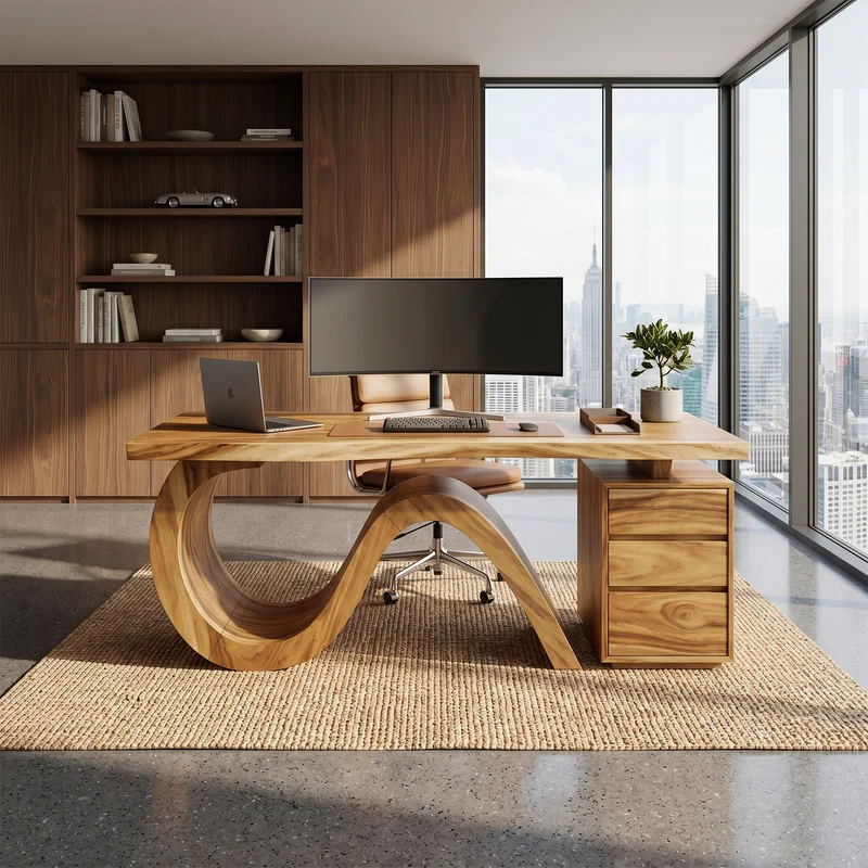 Organic Live Edge Executive Desk City Office SILDTTRDE027
