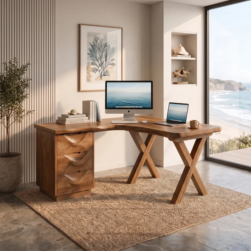 Contemporary Corner Executive Desk Home Office SILDTTRDE021