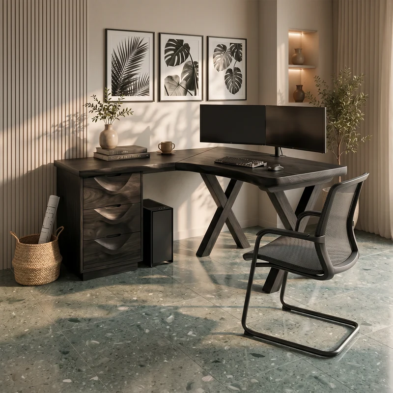 Contemporary Corner Executive Desk Home Office SILDTTRDE021
