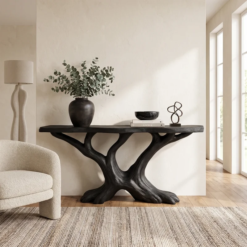 Contemporary Sculptural Console Table Modern Entryway SILDTTRCS113