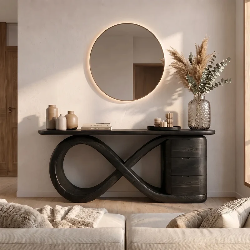 Modern Wave Base Console Table Luxury Bedroom SILDTTRCS112