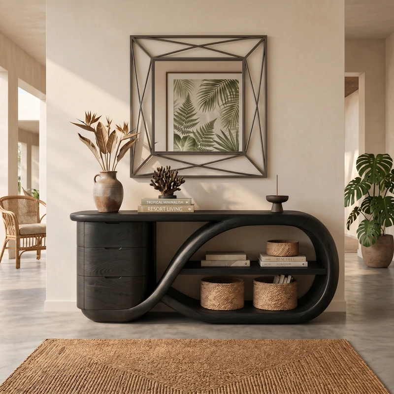 Modern Cross Base Console Table Luxury Hallway SILDTTRCS108