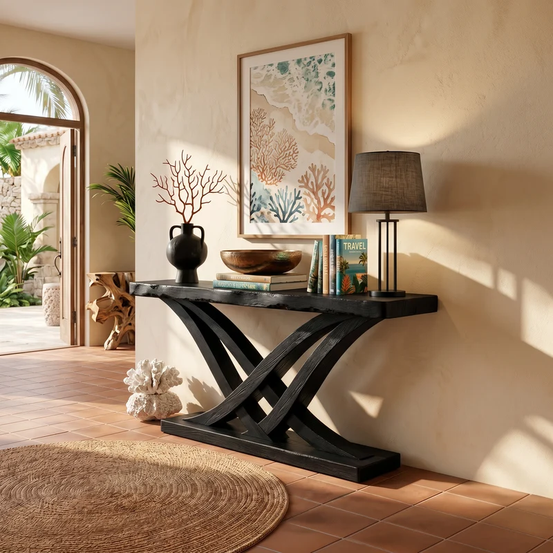 Organic Branch Base Console Table Contemporary Entryway SILDTTRCS107