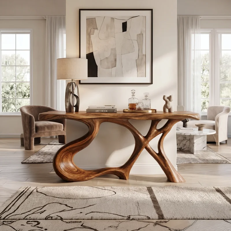 Organic Root Base Console Table Luxury Living Room SILDTTRCS104