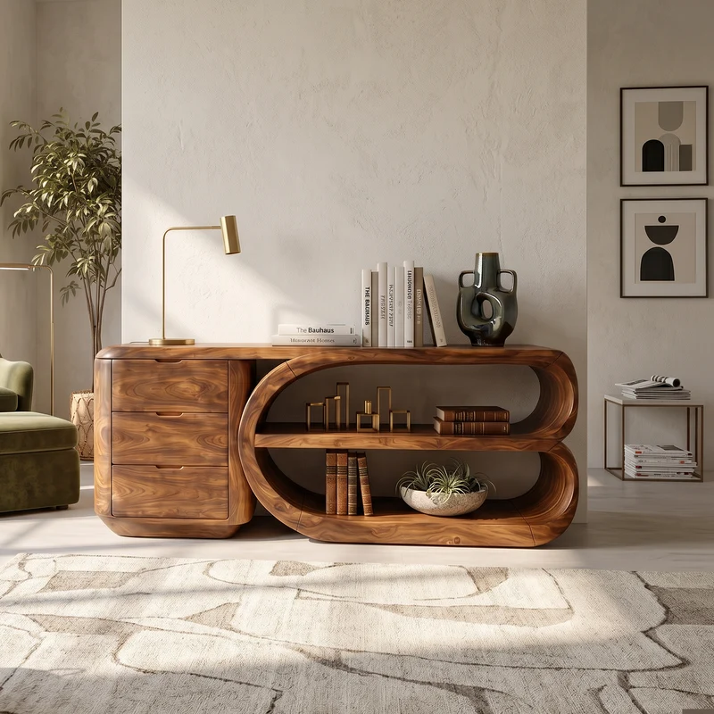Organic Geometric Console Table Luxury Entryway SILDTTRCS102