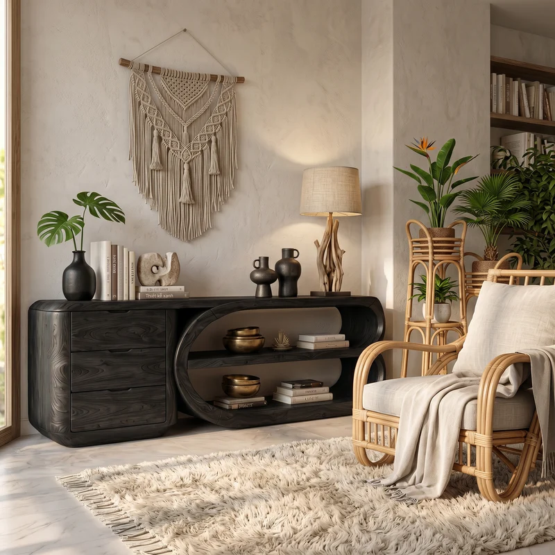 Organic Geometric Console Table Luxury Entryway SILDTTRCS102