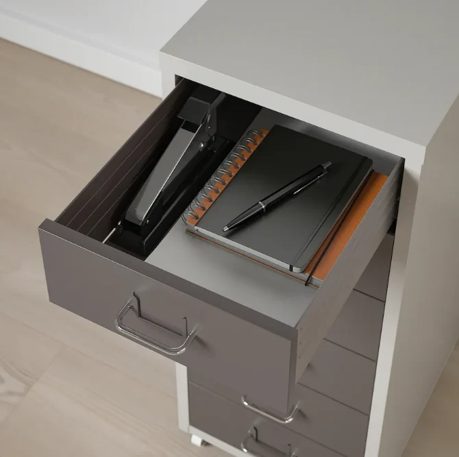 HELMER Drawer unit on castors, dark grey/light grey, 28x69 cm