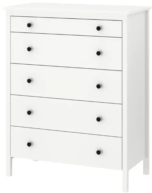 KOPPANG Chest of 5 drawers, white, 90x114 cm