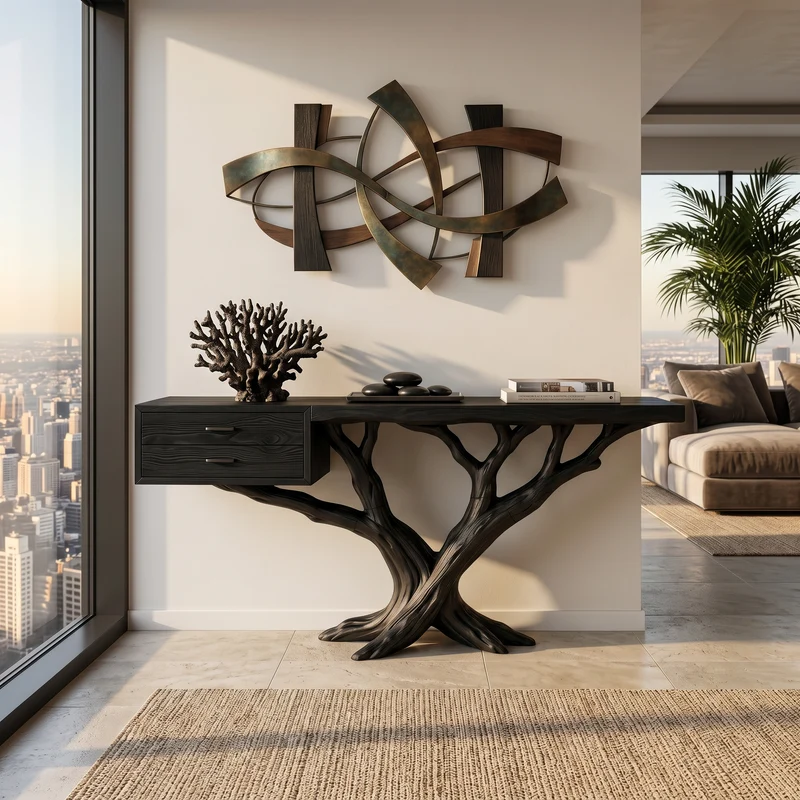 Modern Tree Root Console Table Luxury Entryway SILDTTRCS093