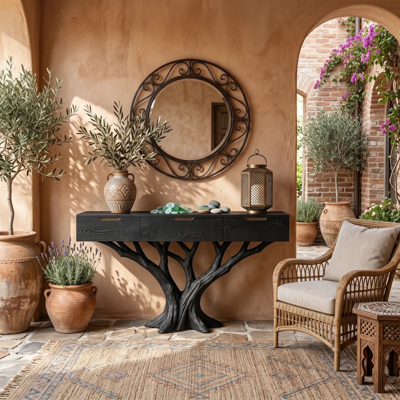 Industrial Tree Root Console Table Modern Loft SILDTTRCS090