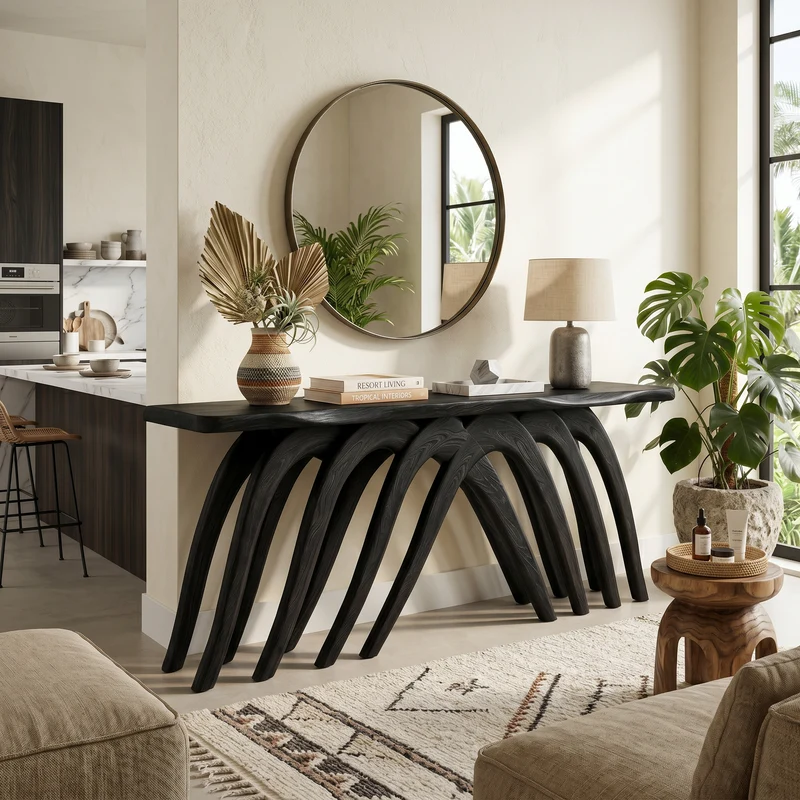 Modern Flowing Console Table Luxury Living Room SILDTTRCS083