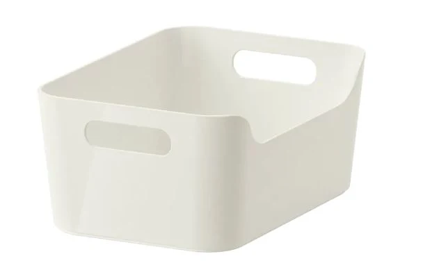 VARIERA storage box gloss white, 24x17 cm