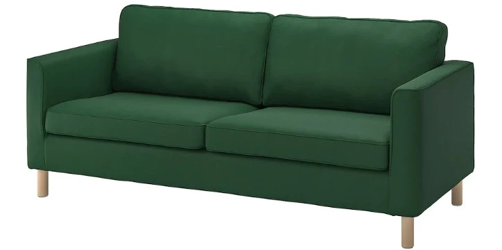PARUP 3-Seat sofa frame with cover, vissle dark green