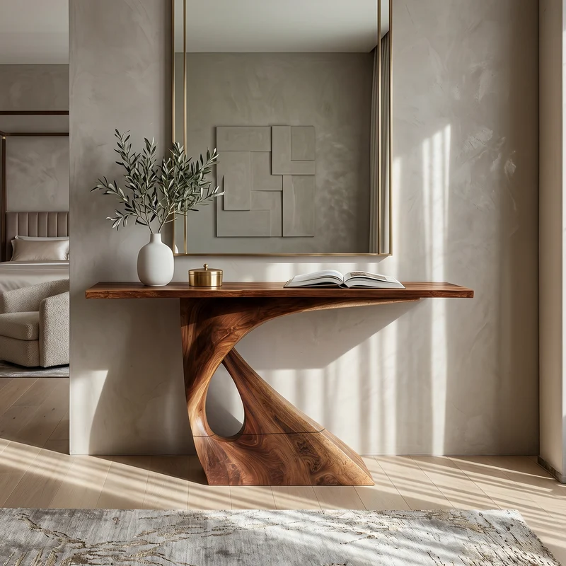 Mid Century Raw Edge Entry Table For Luxury Suite Interior SILDTTNCS134