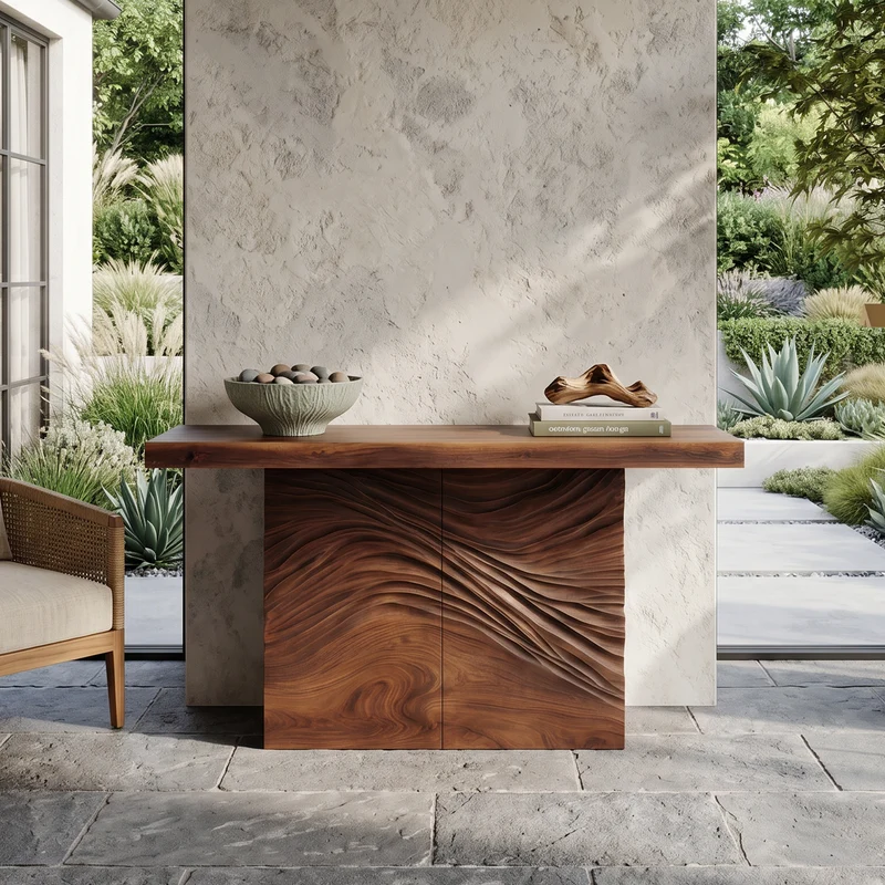 Minimalist Organic Edge Accent Table For Entryway Interior Area SILDTTNCS131