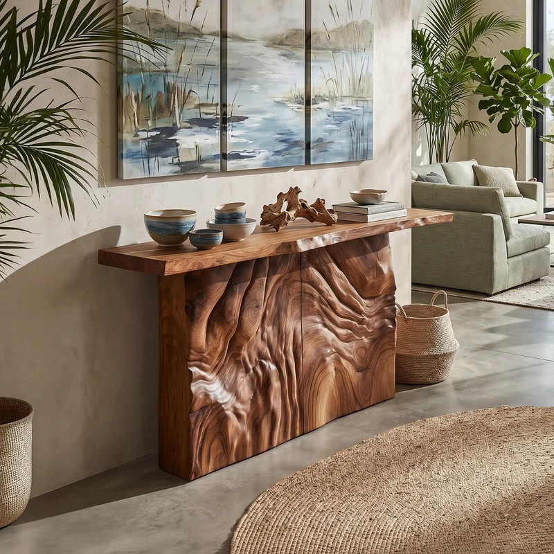 Modern Sculpted Base Display Table For Lounge Interior Space SILDTTNCS123