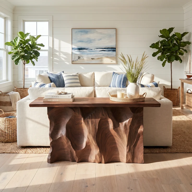 Minimalist Raw Edge Hall Table For Apartment Entryway Space SILDTTNCS121