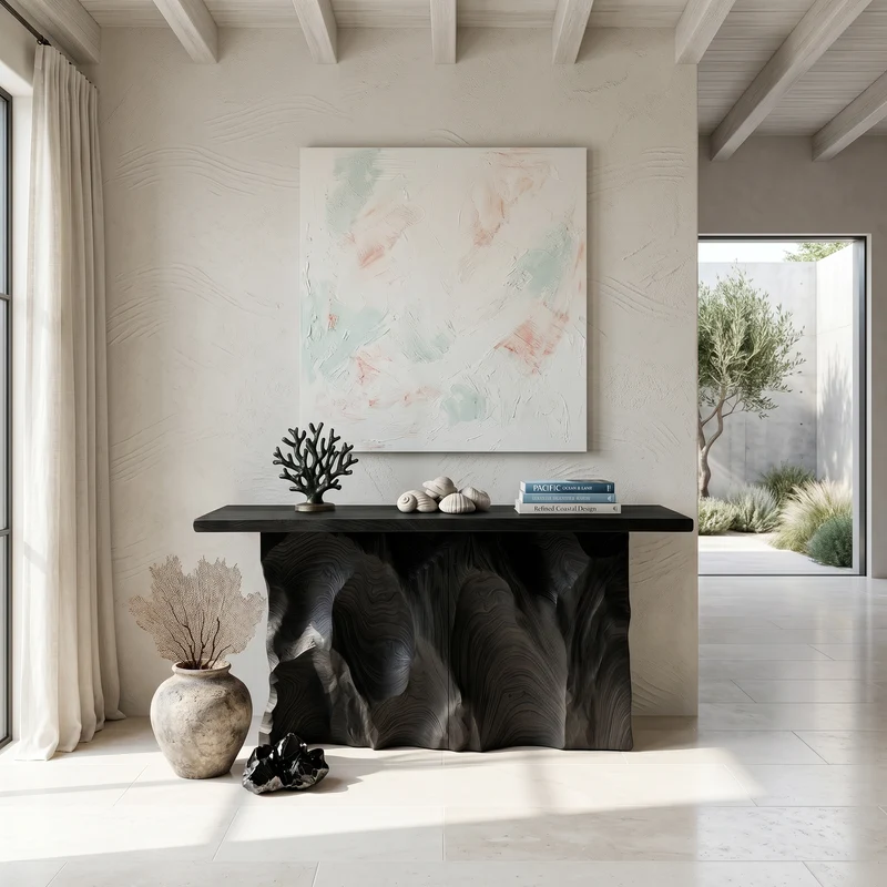Minimalist Raw Edge Hall Table For Apartment Entryway Space SILDTTNCS121