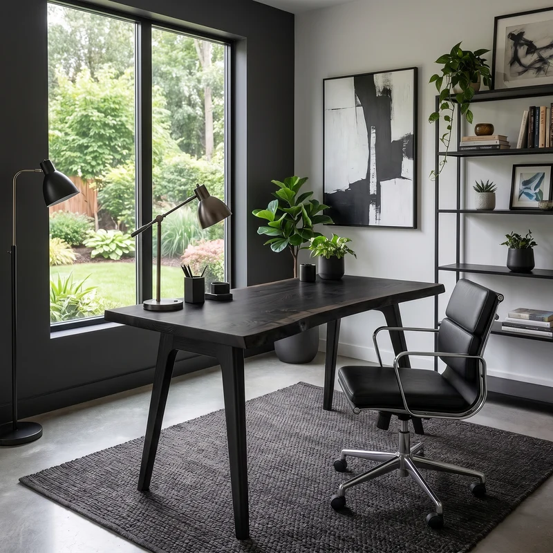 Spry Interior Rustic Solid Wood Desk, Handcrafted Computer Writing Table for Home Office & Study Room, SINLKIDK139
