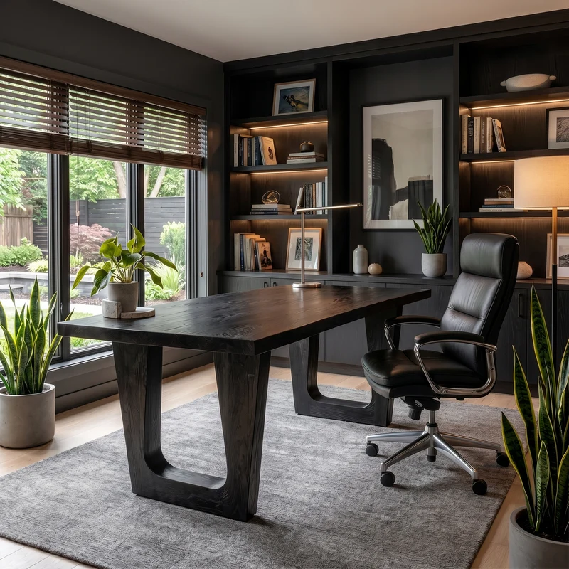 Spry Interior Rustic Solid Wood Desk, Handcrafted Computer Writing Table for Home Office & Workspace, SINLKIDK137