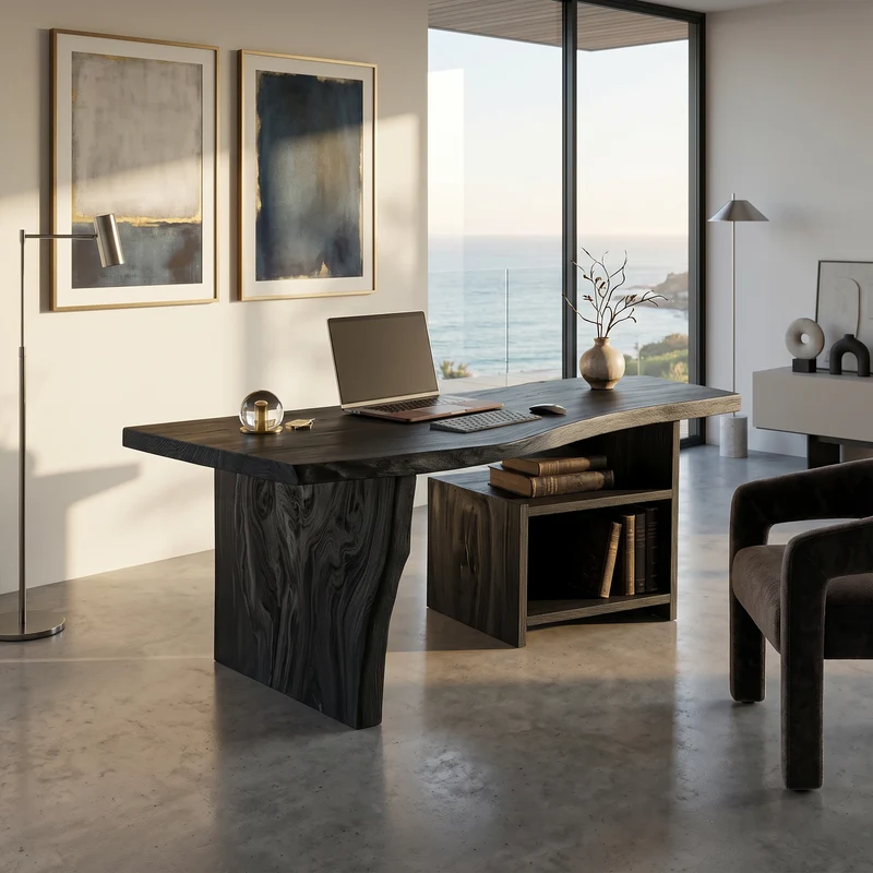 Spry Interior Modern Vanity Desk with Storage Drawers, Wooden Makeup Dressing Table & Writing Desk for Bedroom, SILDTTRDE016