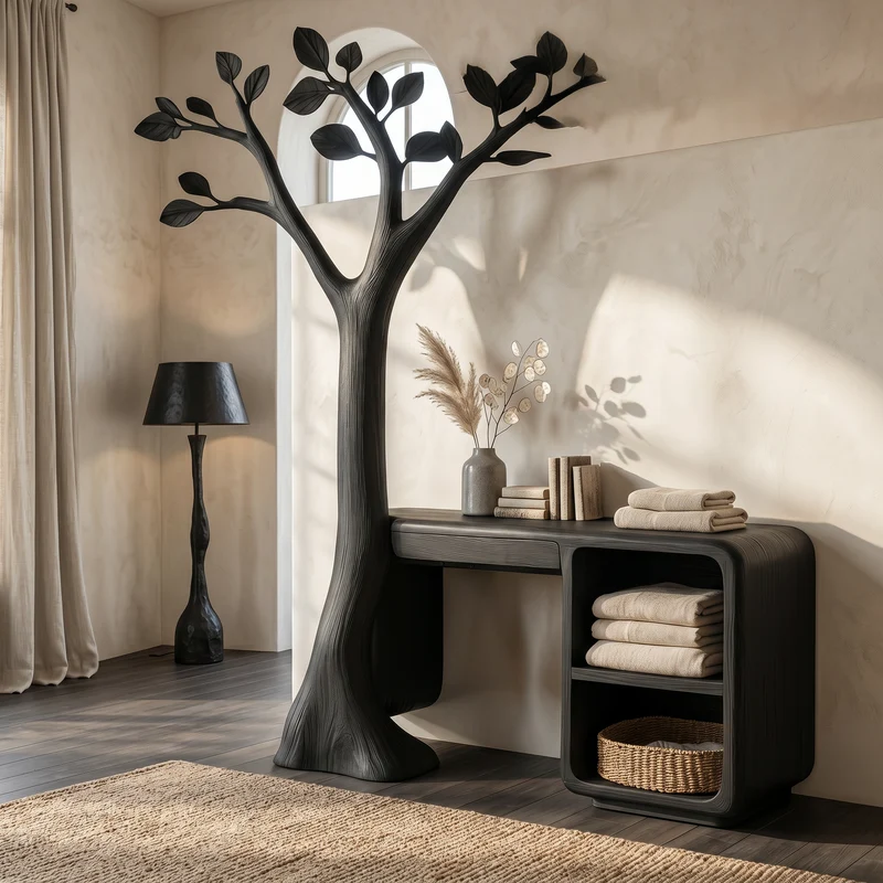 Spry Interior Contemporary Wood Corner Makeup Vanity Table for Bedroom and Walk-In Closet, Modern Dressing Table Vanity - SINLSABDT082