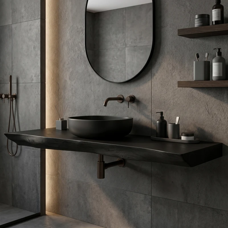 Spry Interior Rustic Organic Bathroom Vanity, Handcrafted Natural Wood Sink Vanity Cabinet for Bathroom Storage, Model SINLHABRV307