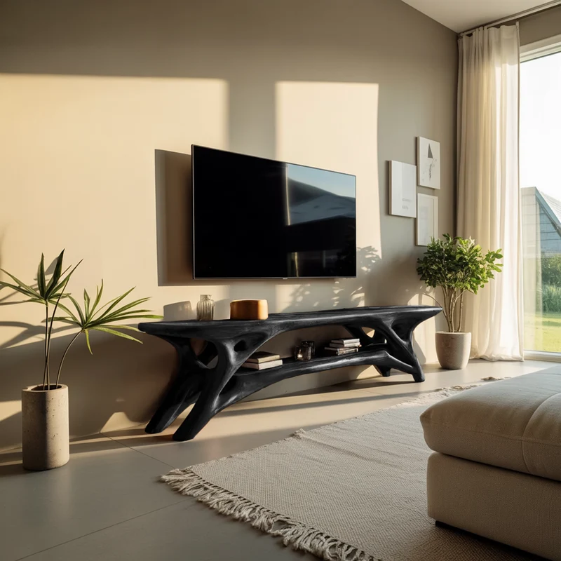 Elegant Curved TV Cabinet For Contemporary Home Decor RTTHTTTVC061