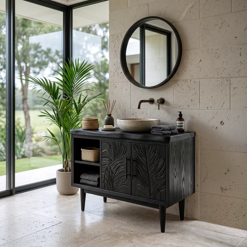 Spry Interior Luxury Solid Wood Vanity Unit, Premium Sink Cabinet for Master Suite Bathroom and Upscale Powder Room, SILDTTRBRV162