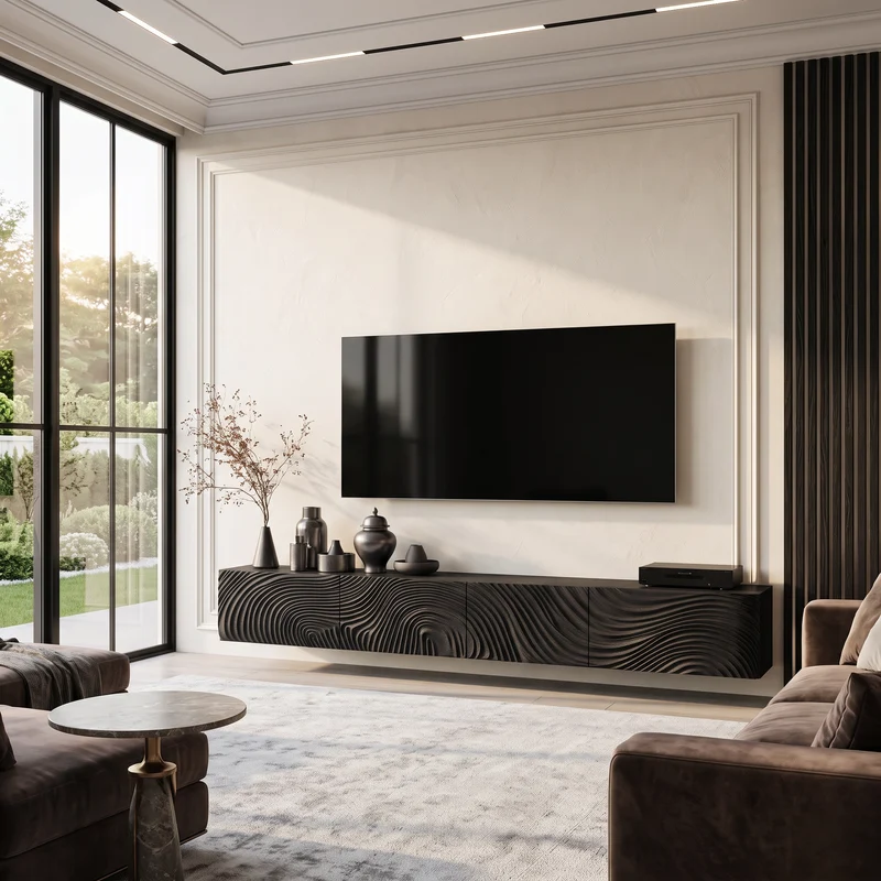 Rustic TV Console For Cozy Entryway Design SILDTTRTVC065