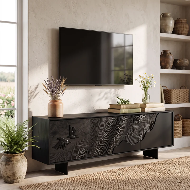 Mid Century Media Cabinet For Home Furniture SILDTTRTVC051