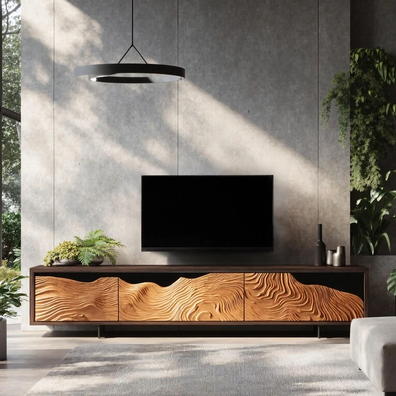 Mid Century Rustic TV Cabinet For Cozy Spaces SILDTTNTVC043