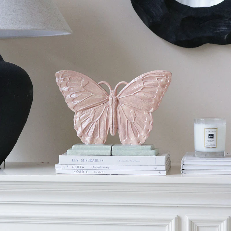 Contemporary Creative Resin Butterfly-shaped Table Decor With Book Storage Function For Living Room & Entryway