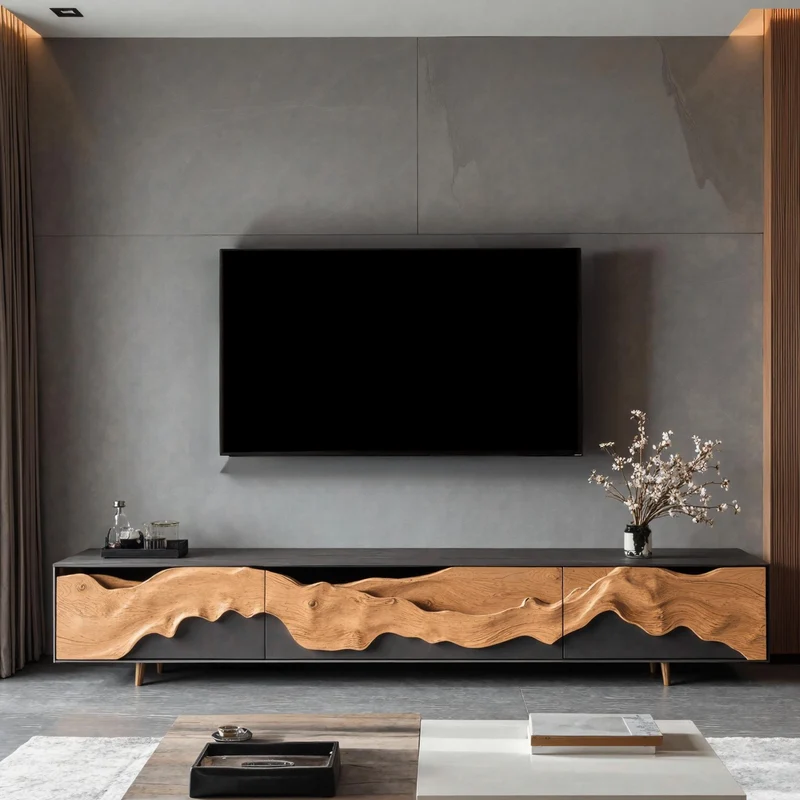 Spry Interior Rustic Solid Wood TV Cabinet, Handcrafted Media Console Table & Entertainment Center for Living Room TV Stand, SILDTTNTVC031