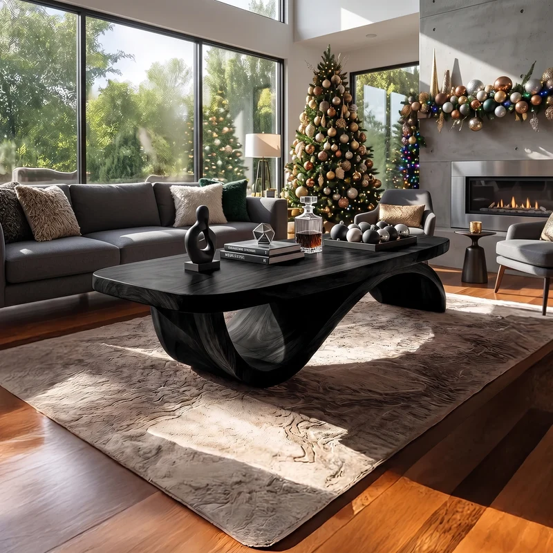 Farmhouse Live Edge Coffee Table Rustic For Holiday Furniture Use SILDTTRCCF019