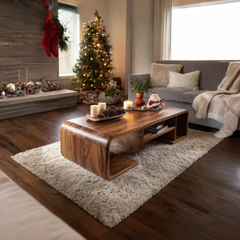 Spry Interior Rustic Live Edge Coffee Table, Handcrafted Solid Wood Slab Accent Table for Cozy Living Room Decor, SILDTTRCCF039
