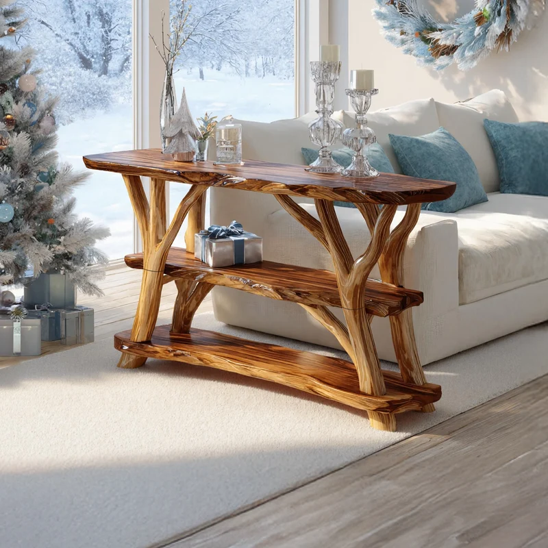 Spry Interior Handcrafted Solid Wood Console Table, Rustic Bedroom Vanity Table, Entryway & Behind Sofa Display Table SILDTTRCSC007