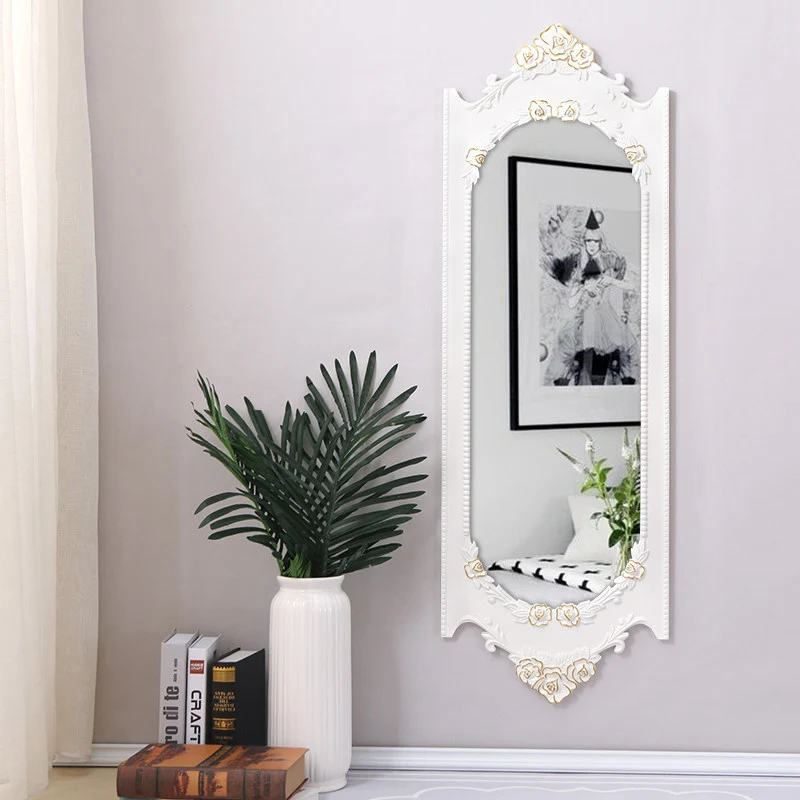 Traditional European MDF Resin Glass Oval Wall Mirror For Bedroom & Living Room
