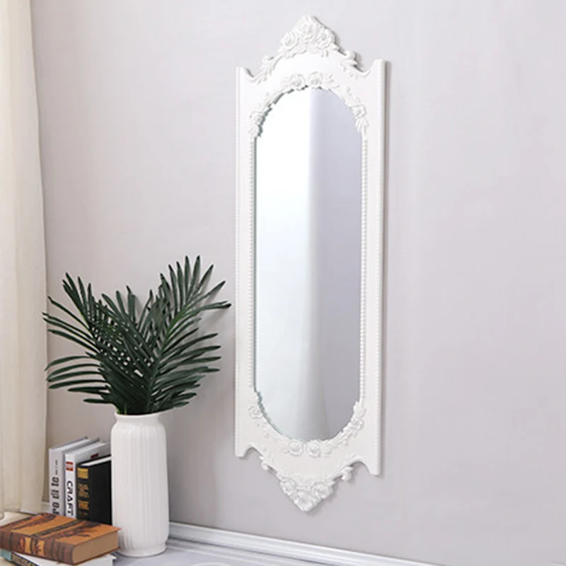 Traditional European MDF Resin Glass Oval Wall Mirror For Bedroom & Living Room