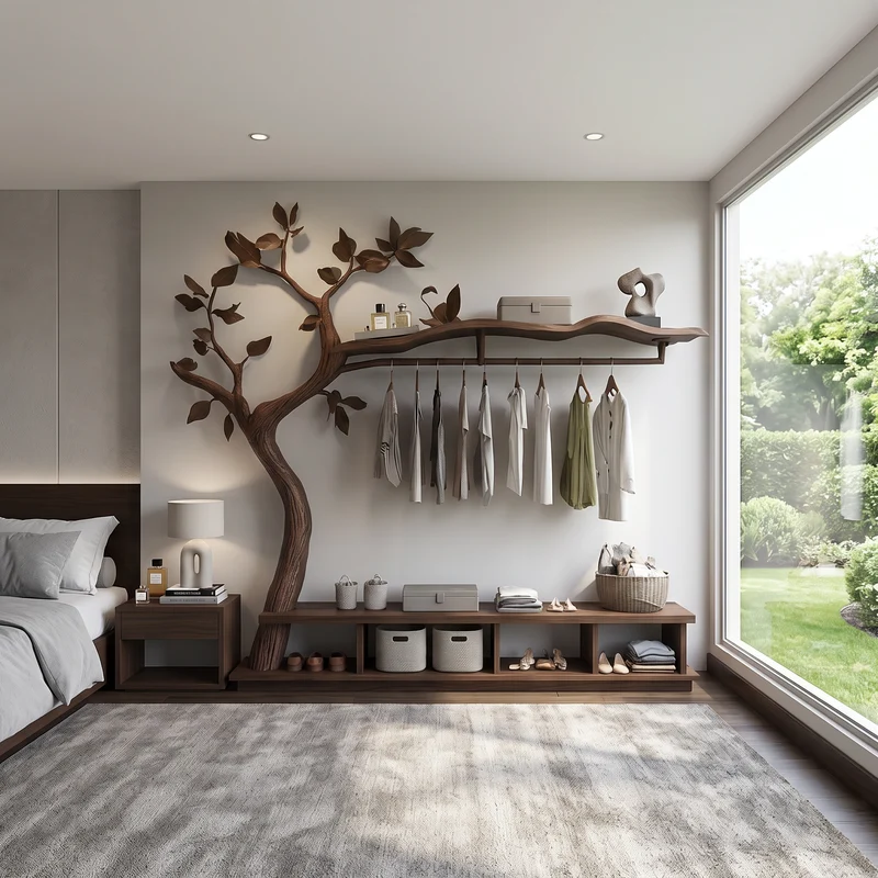 Rustic Mid Century Wardrobe Stand Bedroom Or Dressing Room Entryway SINLSATCR044